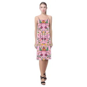 Geometric Floral Summer - Sunset Alcestis Slip Dress
