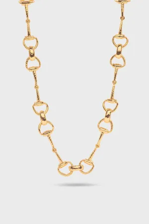 Gold Equestrian Snaffle Bit Chain Necklace