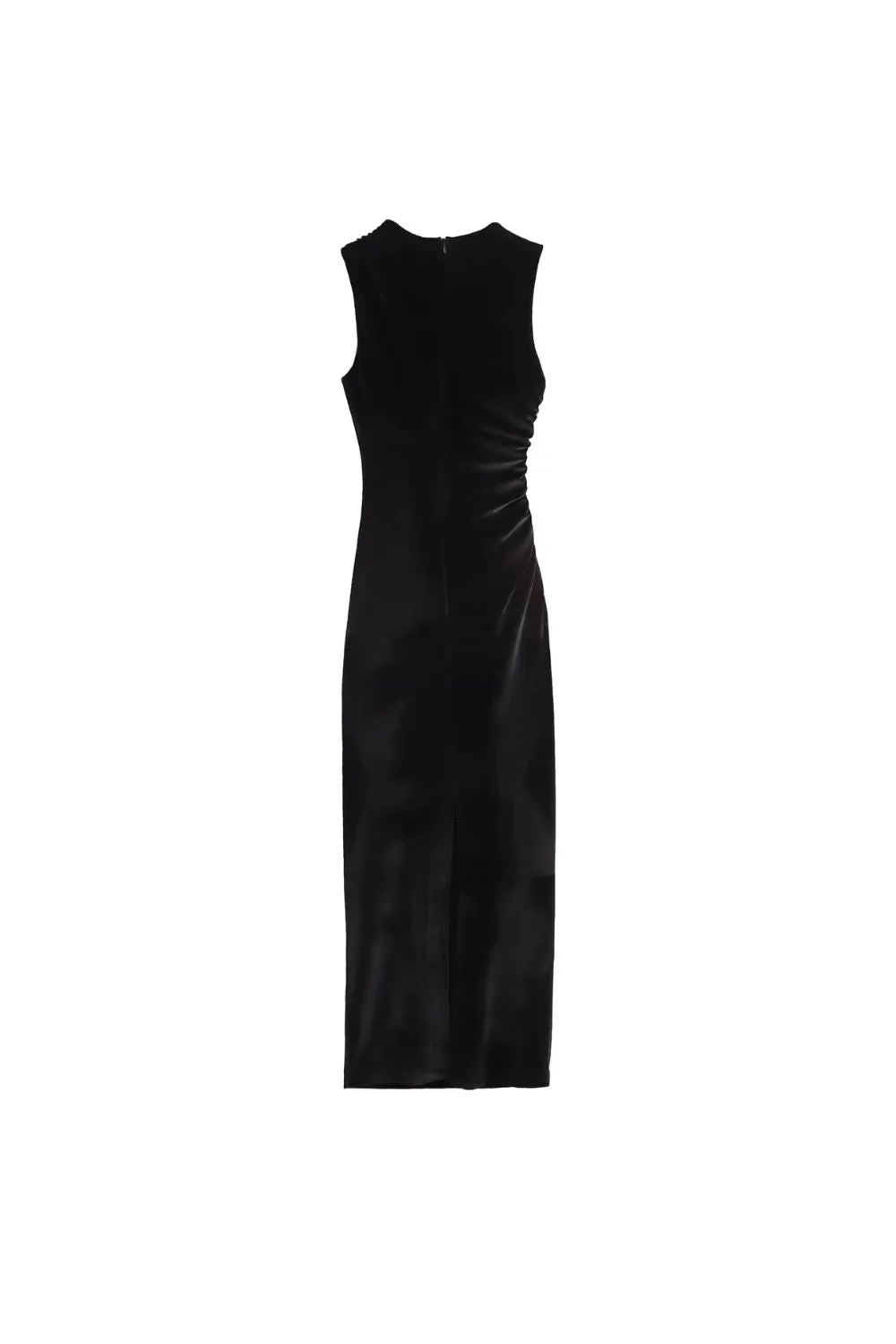‘Lucy’  Slim-Fit Minimalist Velvet Pleated Dress