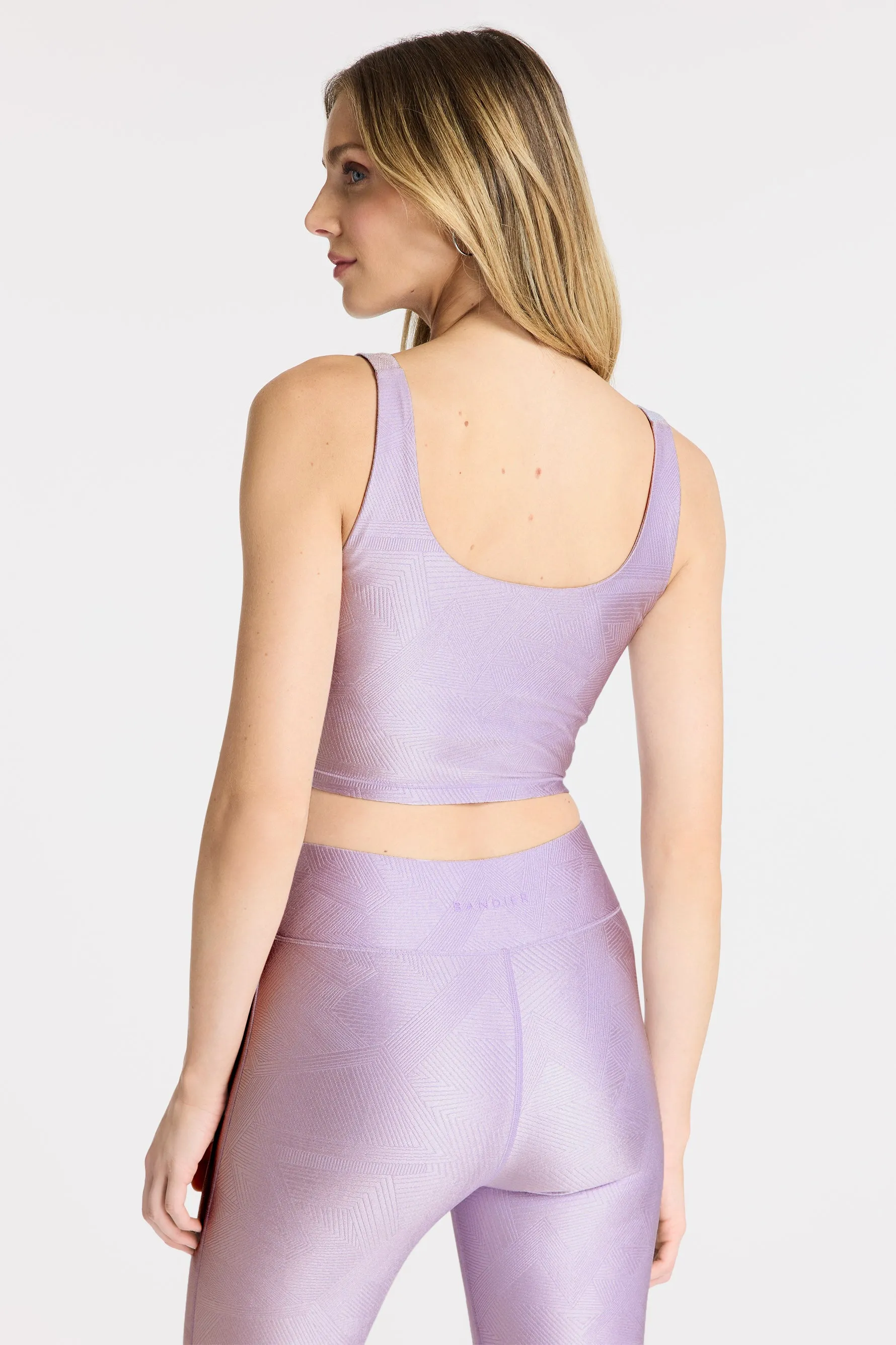 Tempo Crop Geo Jacquard Bra - Lilac Haze
