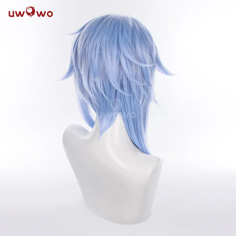 Uwowo Genshin Impact Kamisato Ayato Male Cosplay Inazuma Costume Wig 45CM Blue Wig